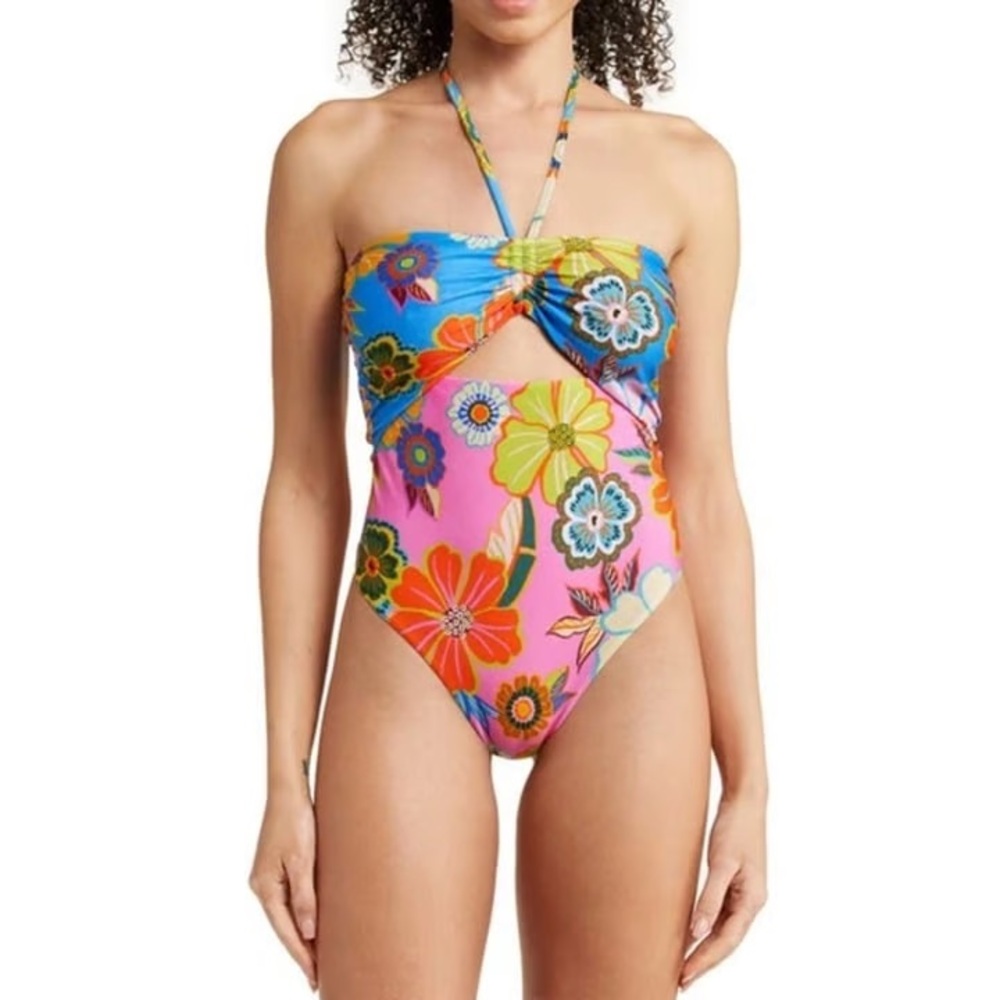 FARM Rio Full Garden One Piece Cut Out Swimsuit